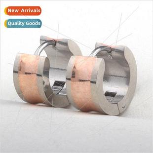 Korea ins new women simple earrings rose gold frosted fashio