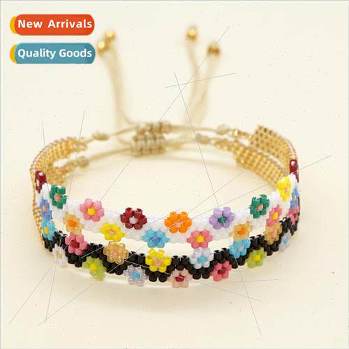 ttle daisy flower hand jewelry ins  handmade beaded rice bea
