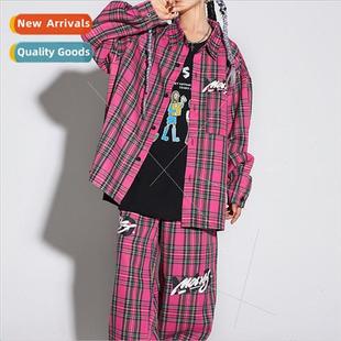 Clothing Loose Handsome Dance Cool Childrens Set Plaid