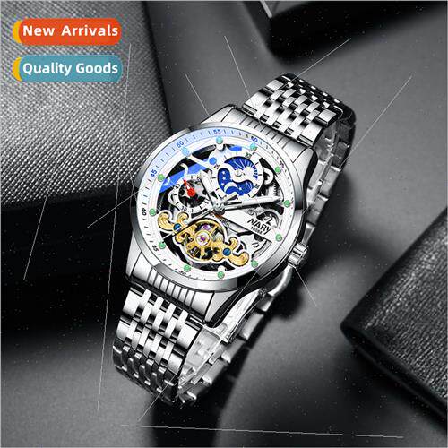 Men Casual Sun Moon Stars Dial Automatic Mechanical Watch