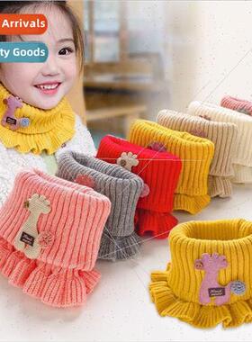 Children scarf cartoon animal knted scarf warm wool necker b