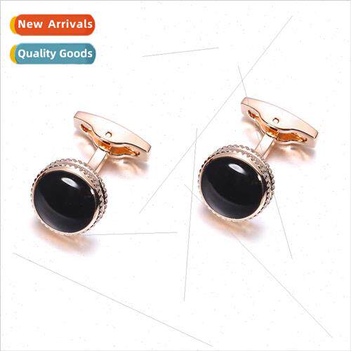 Cufflinks men casual mal buttons high  fun black enamel cuff