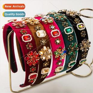 retro court flower Hair fashion Europe headband senior bands