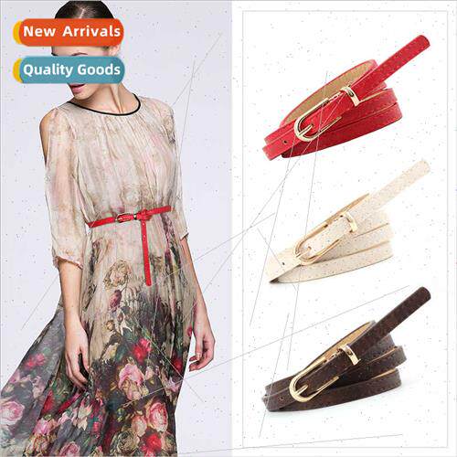 Korean women pin buckle fine ladies leather rainbow color th