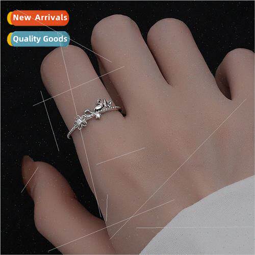Lazy cat open ring INS Korea fashion elegant butterfly solai