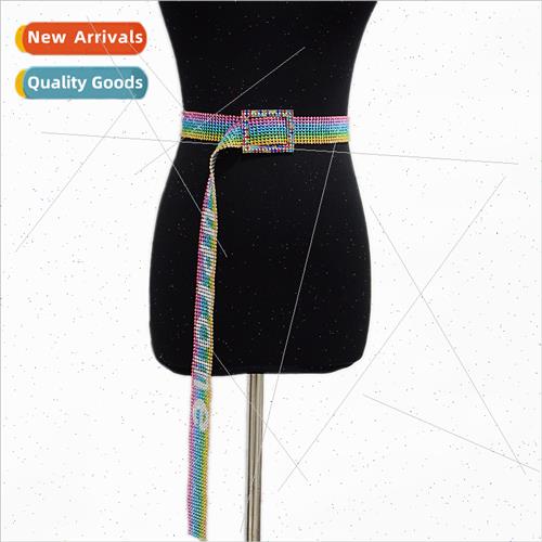 Summer new women casual letter belt colorful nine rows full