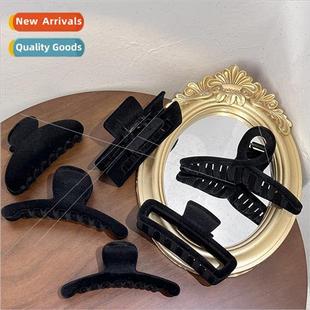 Basic Clip Plate Head Back Flocking French 2022 Grab Black