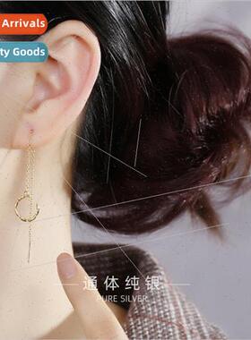 S925 silver chain ear wire one ear bone clip female tassel r
