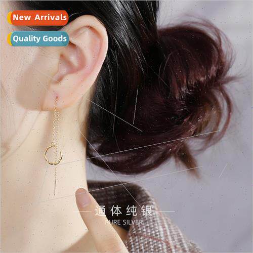 S925 silver chain ear wire one ear bone clip female tassel r