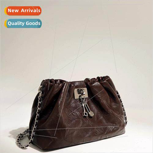 Pleated cloud bag female ins tide premium sense leather cowh