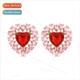 exaggerated alloy diamond mple earrings sense love design