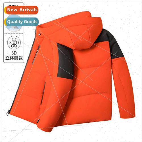 Color collision men down jacket short 2023 new winter fashio