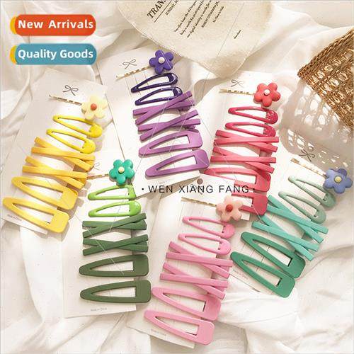 Avocado green hair clips headdress Mori Xianmei simple side