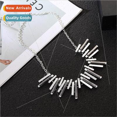 Europe Trend Color Clash Geometric Metal Necklace Women Coll
