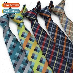 retro brown business men casual plaid Brish curry Ties khaki