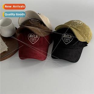retro corduroy baseball Korean children winter cap let fall