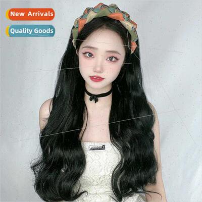 New simulation human hair bands big wave long hair head cove