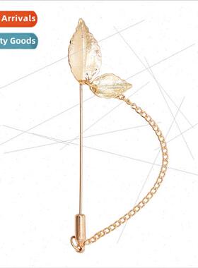 new Alloy Engraved Leaves Women Brooch Fashion Trend Irregul