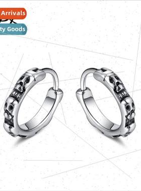 Europe fashion tanium steel genderless wind earrings skull s