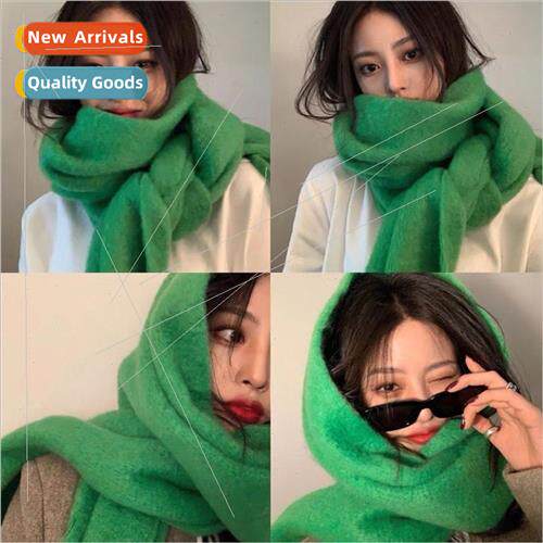 time rush  Mohair classic color plaid scarf women color bloc