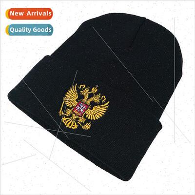 Russian Wing Badge Knted Hat Mens and Womens Winter Hat Wool