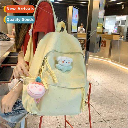 Schoolbag female new Korean cute shoulder bag pure colour si