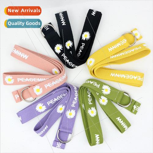 New -porous printing men women canvas double ring buckle laz