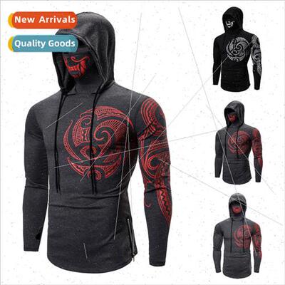 2022 Winter Men Gray Stch Fness nja Clothing Hooded Long Sle