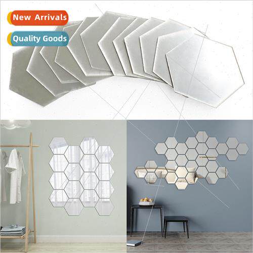 Hexagonal mirror stickers environmental mirror stickers acry