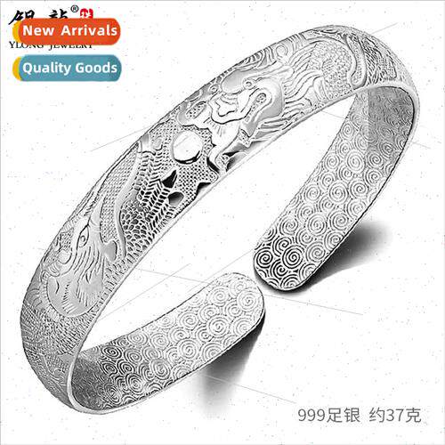 lver bracelet 999 female millennium dragon phoenix bracelet