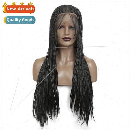 baby hair hand braid chemical fiber wig black three strand b