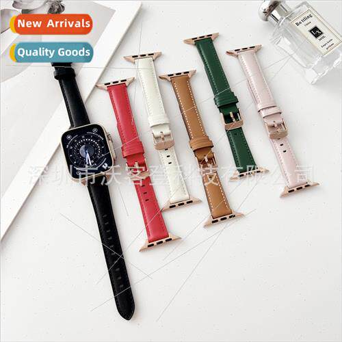 适用Apple Flat Skinny Small Leather Watch Bapple watch8/SE/7