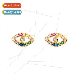 Copper gold-plated colorful zirconia earrings earrings Europ