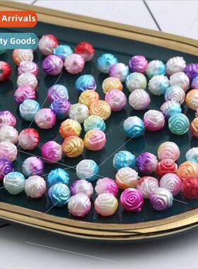 Gradient double-sided rose beads 8mm ABS imation pearl diy j