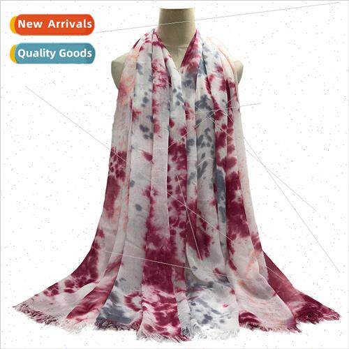 Women Large ze Cotton Halo Dye Scarf Wrappable Head Scarf