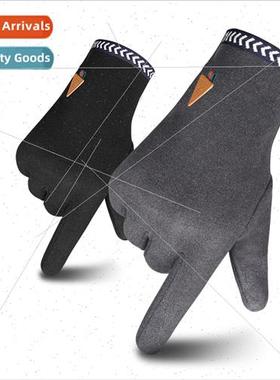 Gloves men autumn winter outdoor warm gloves driving touch s
