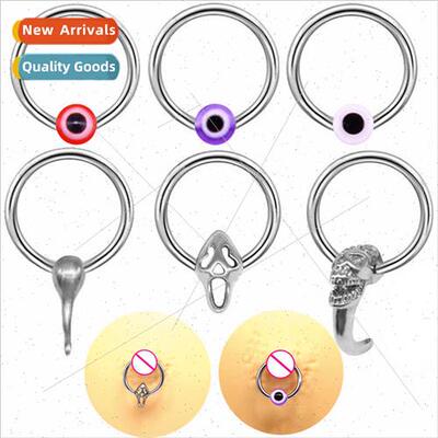Europe personalized cold wind nipple ring stainless steel ni