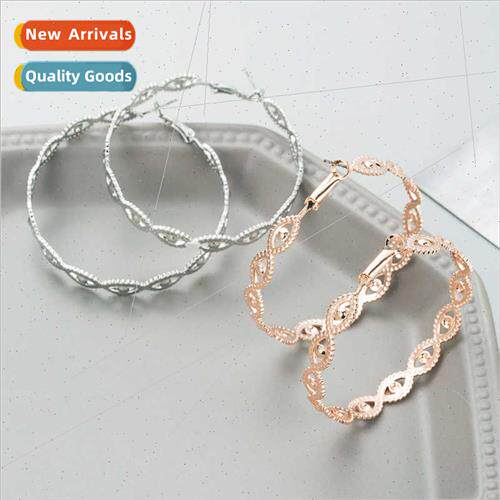Europe Gold-plated eye earrings female hollow fashion minima