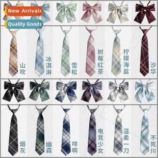 female Japan student bow plaid college tie shirt unim