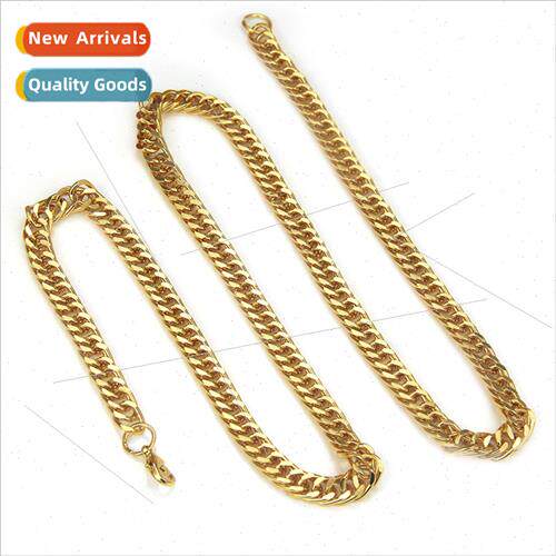 14K Gold Plated Chain Europe Vintage Bully Hiphop Cuban Chai