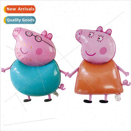 Pig father pig mother balloon cartoon Peiqi Maggie Pig Pei P