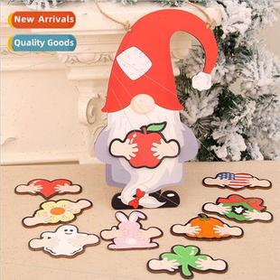 New DIY Wooden Replaceable Door Hangers Welcome Christmas Ha