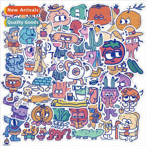 Designer monster cartoon image graffiti stickers trolley bag