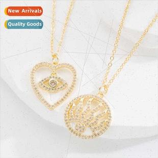 new evil eye pendant copper plated real gold diamonds creati