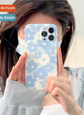 适用 iphone13pro max blue flowers apple 12 phone case 11 new