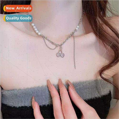 sweet ins cherry necklace female niche fall winter sweater c