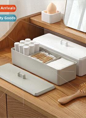 Desktop bedroom makeup organizer lid dustproof three compart