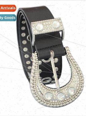 Women decorative wide belt ladies high-end atmosphere rhines