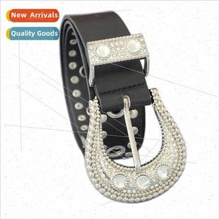 Women decorative wide belt ladies high-end atmosphere rhines