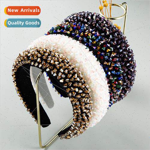 Europe Ba shaped colorful crystal headband female hand-stche